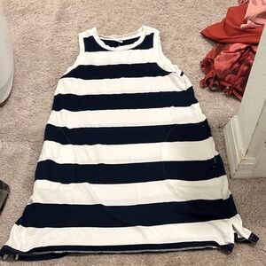 Navy and White Striped Sleeveless Dress